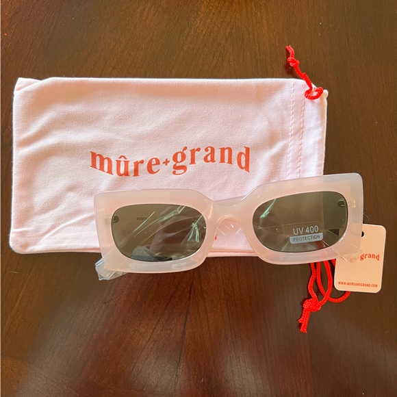 Mure + Grand OOO Pink Rectangle Frame Sunglasses, NWT - Picture 2 of 4